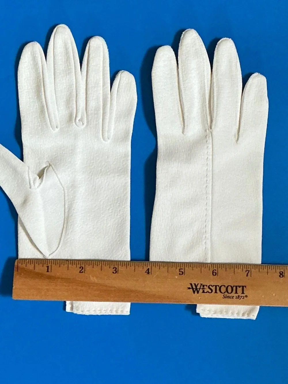 Vintage 1950s Hansen Formal Wrist Ivory Gloves Size 7 Mid Century